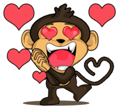 Funny and cute monkey sticker #5749077