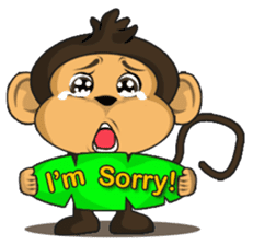 Funny and cute monkey sticker #5749079