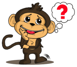 Funny and cute monkey sticker #5749081