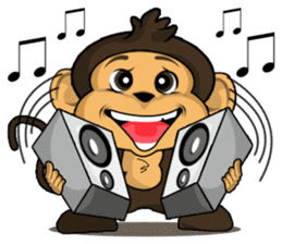 Funny and cute monkey sticker #5749082
