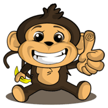 Funny and cute monkey sticker #5749090
