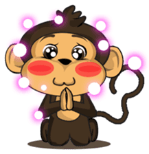 Funny and cute monkey sticker #5749091