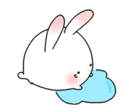 mochi mochi white rabbit life by Kusakanmuri sticker #5750338