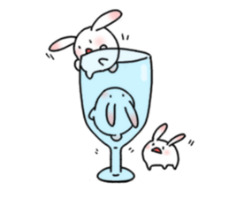 mochi mochi white rabbit life sticker #5750366