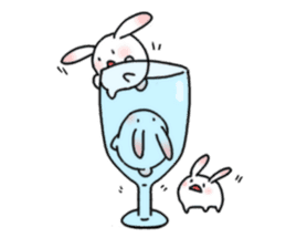 mochi mochi white rabbit life sticker #5750366