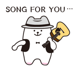 Polar bear sings love songs sticker #5752612