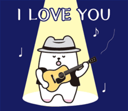 Polar bear sings love songs sticker #5752635