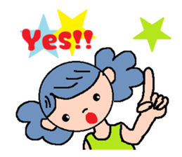 Girl of poodle hair sticker #5753613