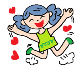 Girl of poodle hair sticker #5753614