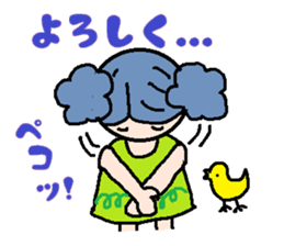 Girl of poodle hair sticker #5753618