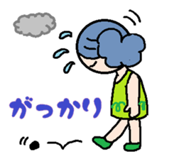 Girl of poodle hair sticker #5753619