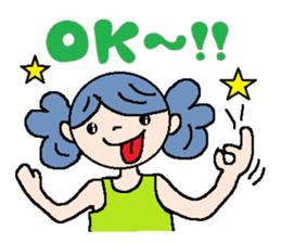 Girl of poodle hair sticker #5753626