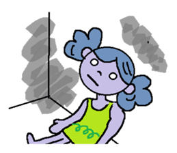 Girl of poodle hair sticker #5753633