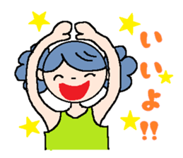 Girl of poodle hair sticker #5753634