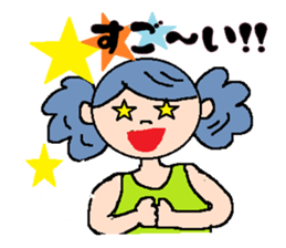 Girl of poodle hair sticker #5753635