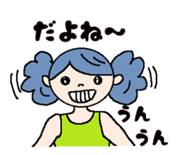 Girl of poodle hair sticker #5753636