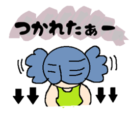 Girl of poodle hair sticker #5753639