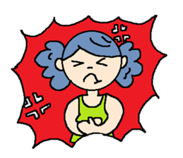 Girl of poodle hair sticker #5753640