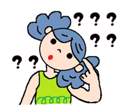 Girl of poodle hair sticker #5753645