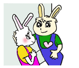 Rabbit Couple sticker #5754720