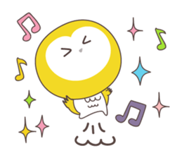 Yellow owl of happiness ver2 sticker #5756093