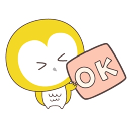 Yellow owl of happiness ver2 sticker #5756118