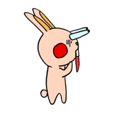 Blushing rabbit sticker #5756556