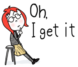 Glasses girl - English ver. - sticker #5758736