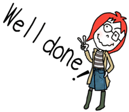 Glasses girl - English ver. - sticker #5758737