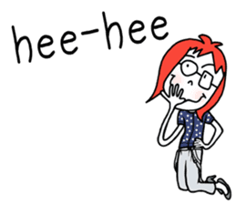 Glasses girl - English ver. - sticker #5758741