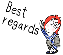 Glasses girl - English ver. - sticker #5758743