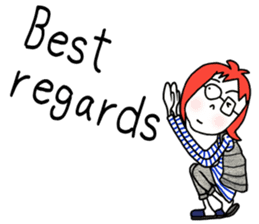 Glasses girl - English ver. - sticker #5758743