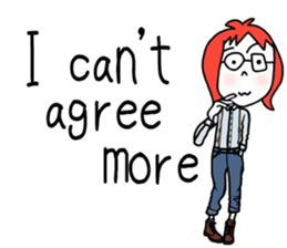 Glasses girl - English ver. - sticker #5758753