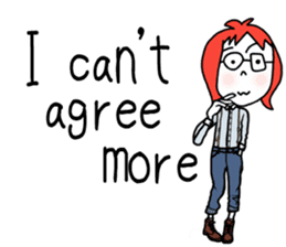 Glasses girl - English ver. - sticker #5758753