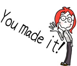 Glasses girl - English ver. - sticker #5758757