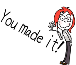 Glasses girl - English ver. - sticker #5758757