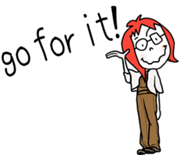 Glasses girl - English ver. - sticker #5758758