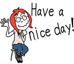 Glasses girl - English ver. - sticker #5758759