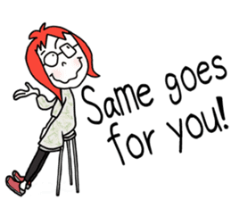 Glasses girl - English ver. - sticker #5758760