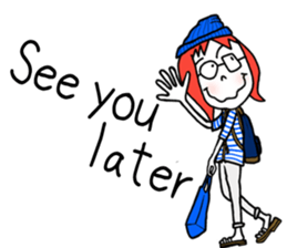 Glasses girl - English ver. - sticker #5758761