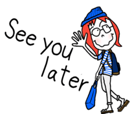 Glasses girl - English ver. - sticker #5758761