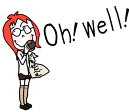 Glasses girl - English ver. - sticker #5758766