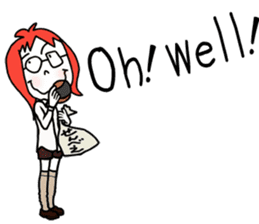 Glasses girl - English ver. - sticker #5758766