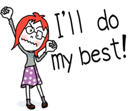 Glasses girl - English ver. - sticker #5758769