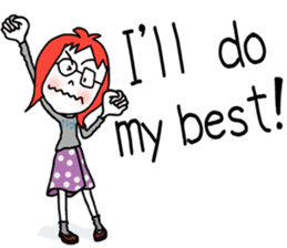 Glasses girl - English ver. - sticker #5758769