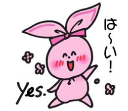 Pimo, the bunny made of a handkerchief! sticker #5759081