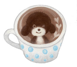 Parti poodle Latte's family & friends sticker #5759098
