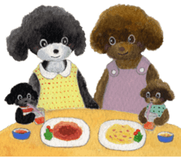 Parti poodle Latte's family & friends sticker #5759099
