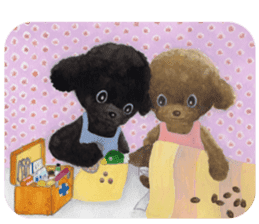 Parti poodle Latte's family & friends sticker #5759127
