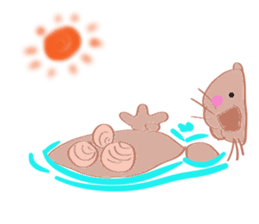 Sea otter Kawaii RATTIN sticker #5764994